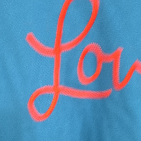 NATURAL LIFE Loved Script Chain-Stitch Sweatshirt in Teal - Picture 7 of 9